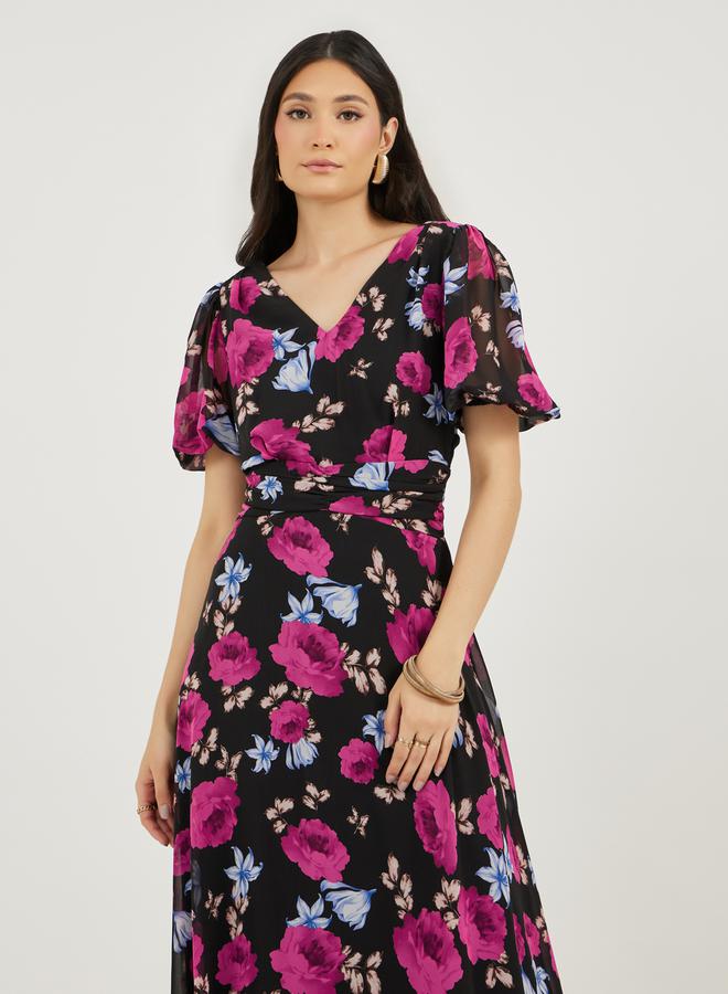Styli Floral Chiffon Maxi Dress  - Image 2