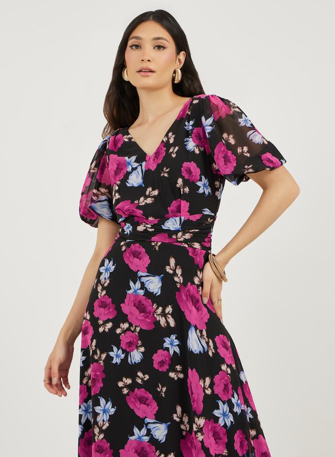 Styli Floral Chiffon Maxi Dress  - Image 5