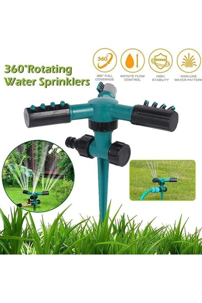 Plan A 360° Rotating Automatic Water Sprinkler with Triple Holes for Large Areas Garden and Yard - Rotating Plant Watering System for Integrated Irrigation and Air Cooling - Image 5