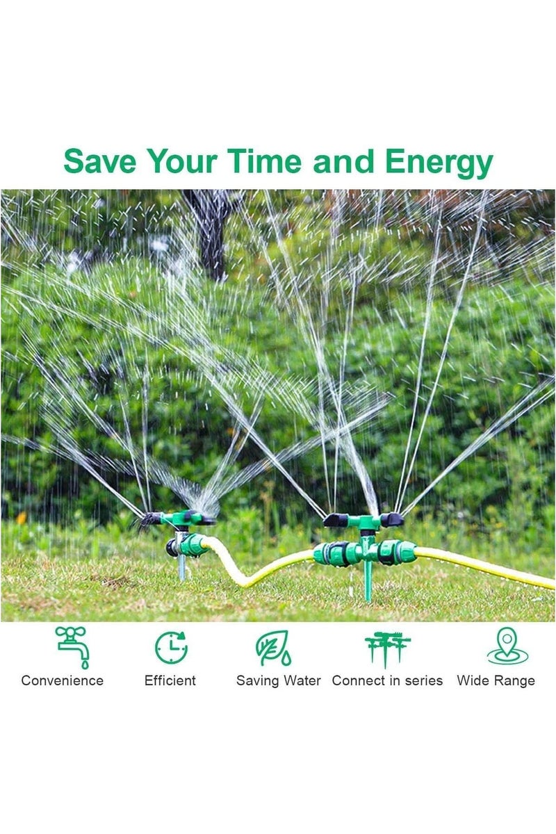 Plan A 360° Rotating Automatic Water Sprinkler with Triple Holes for Large Areas Garden and Yard - Rotating Plant Watering System for Integrated Irrigation and Air Cooling - Image 4