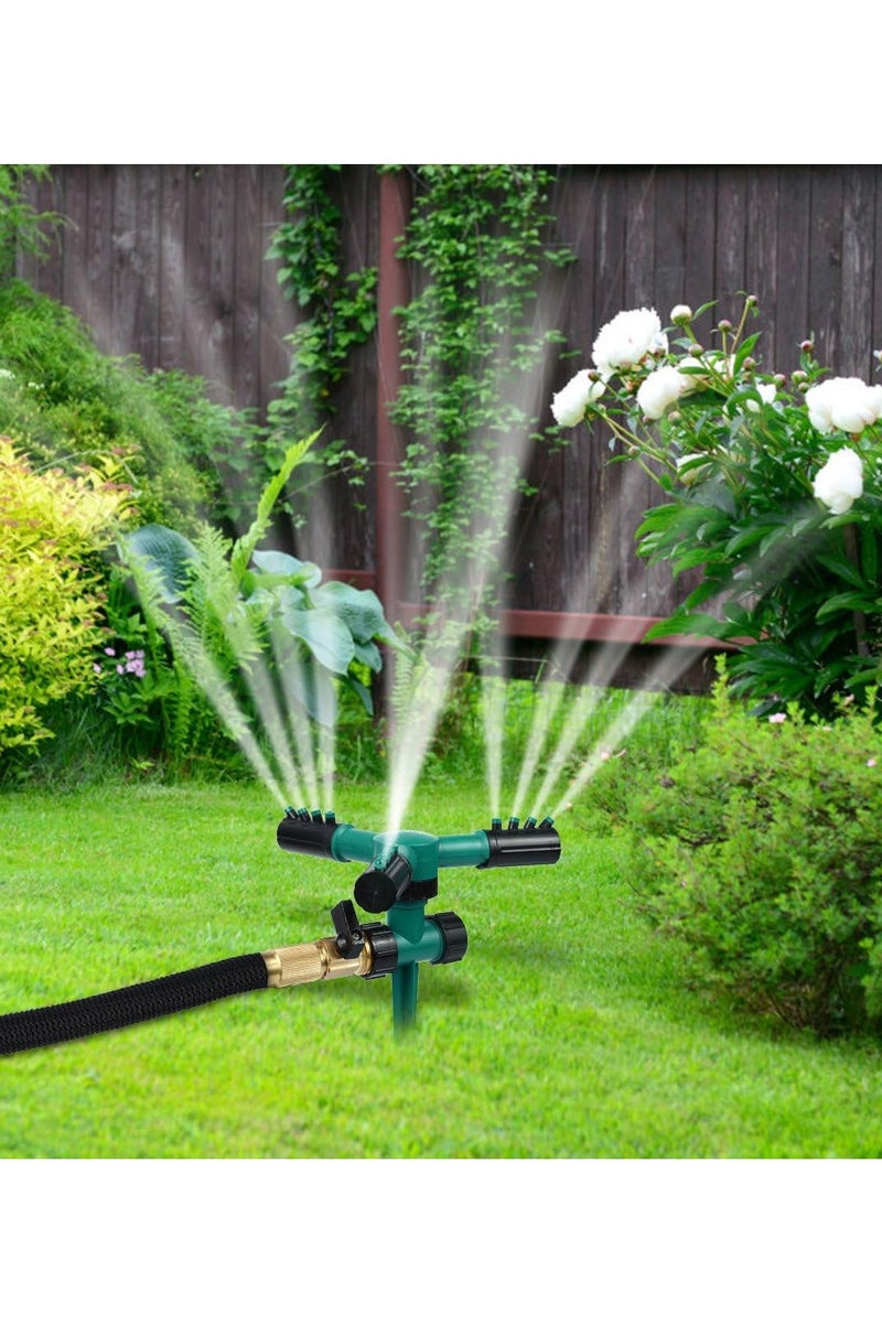 Plan A 360° Rotating Automatic Water Sprinkler with Triple Holes for Large Areas Garden and Yard - Rotating Plant Watering System for Integrated Irrigation and Air Cooling - Image 3