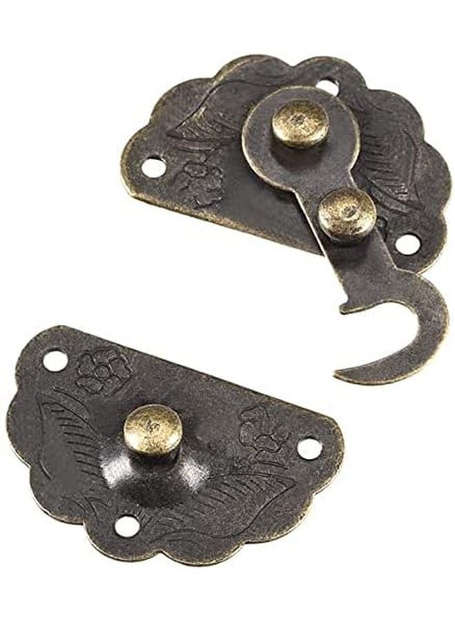 Antique Bronze Tone Wooden Case Hasp Clasps Hook 45 x 34 mm Pack of 6 - Image 4