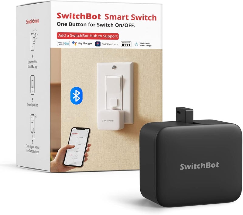 سويتش بوت SwitchBot Bot ضاغط زر المفتاح الذكي مع التطبيق المحمول (أسود) - Image 1