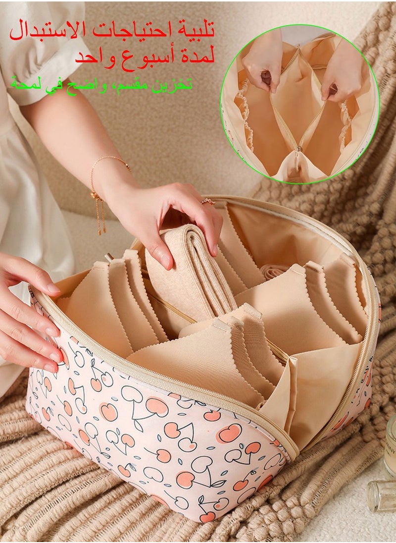Syarme Underwear Organizer Bag for Travel, Large Travel Bra Underwear Storage Bag with Liner, Cube Multifunctional Travel Waterproof Pouch Cosmetic Bag for Travel  - Image 3