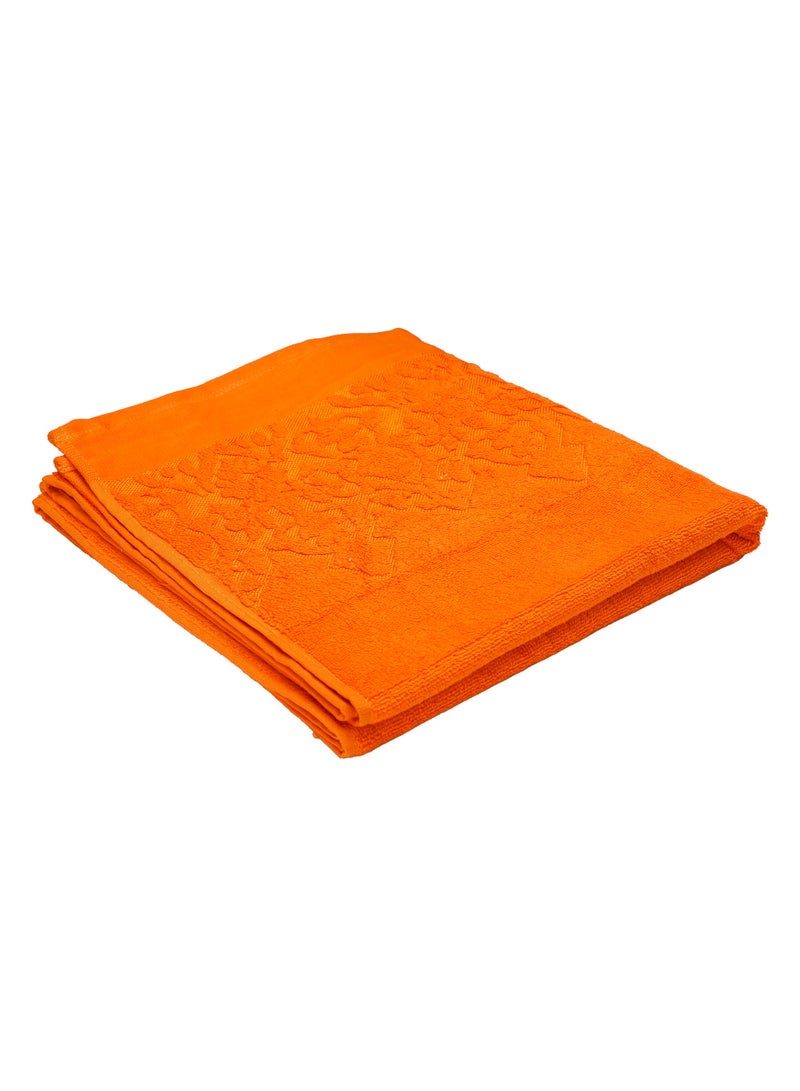 Home-Tex Design 4 Piece Hometex Design Orange Jacquard Style Highly Absorbent Bath Towels 550 GSM 70x140 cm - Image 2
