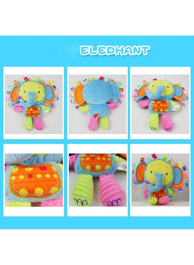 StoHua StoHua Baby Tags Toy, Taggie Security Blanket Elephant Stuffed Toy, Baby Plush Sensory Tag Toy with Ribbons & Rattle,Baby Gifts for Newborns,Infant - Image 5