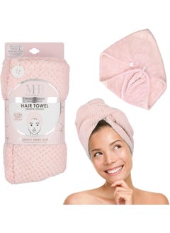 Expressions EXPRESSIONS Microfiber Hair Towel in Pink  1pc Super Soft Ultra Absorbent Hair Towel Luxury Hair Care Towel Gentle Hair Drying Towel Hair Towel for Less Frizz 