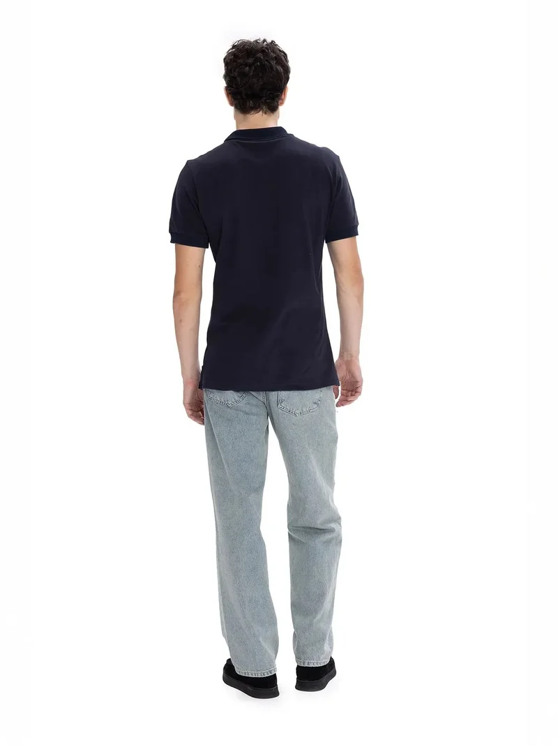 Giesto Navy Blue GIESTO Polo Collar Buttoned T-Shirt for Men | Best Price UAE