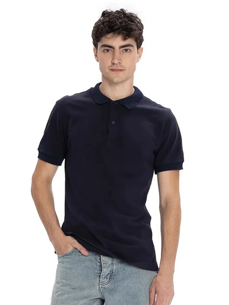 Giesto GIESTO Polo Collar Buttoned T-Shirt