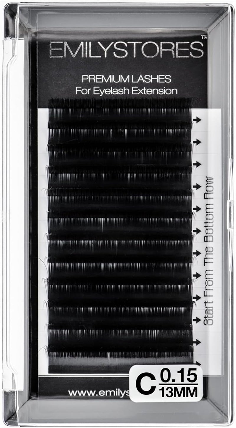 Eyelash Extensions 0.15mm Thickness C Curl 13mm Length Individual Volume Natural Eyelashes For Lash Extensions(0.15,C,13mm)