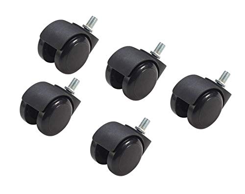 IYBEffortless Mobility and Style Upgrade Your Furniture with Premium Black Thread Wheels for Office and Home Use set of 5 - Image 1