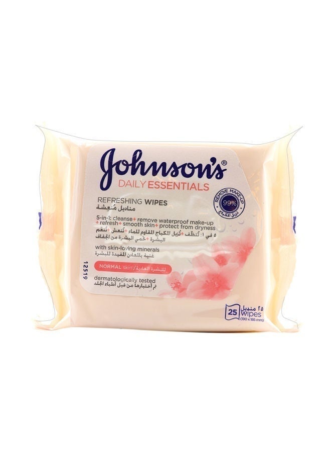 J&J Refreshing Daily Wipes - 25 Count