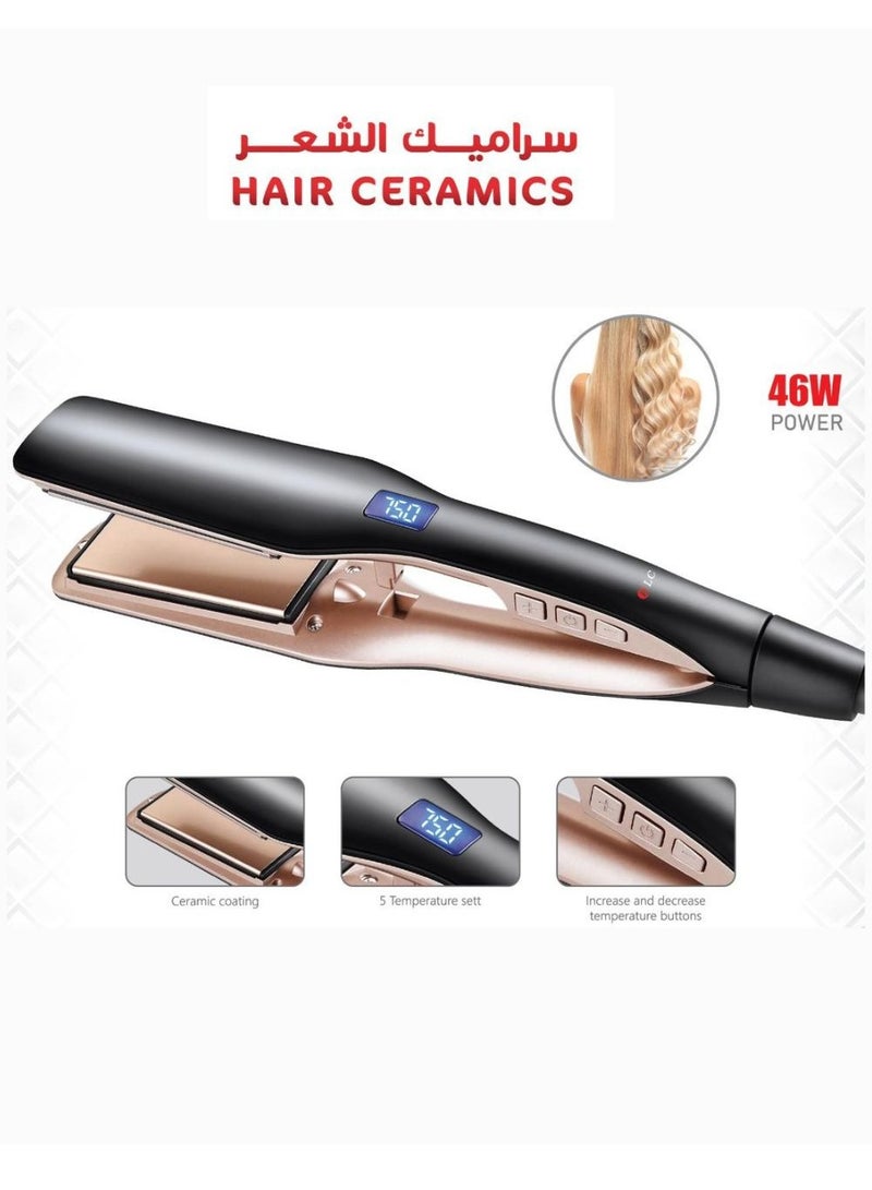DLC Hair Straightener 360-Degree Swivel Cord Hair Straightener ceramic coated plates, 46 watts of power Fast Heat-Up - Image 4