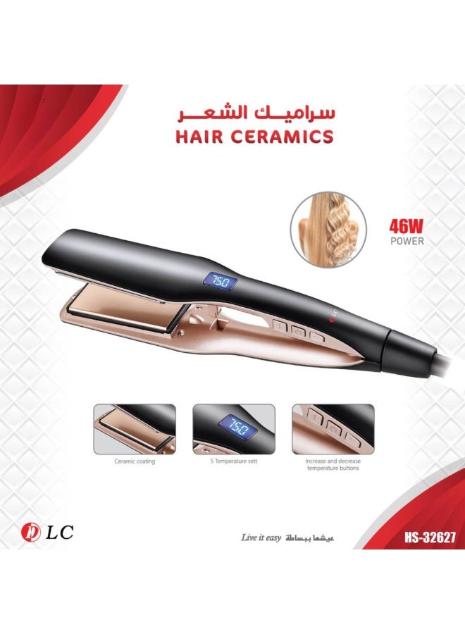 DLC Hair Straightener 360-Degree Swivel Cord Hair Straightener ceramic coated plates, 46 watts of power Fast Heat-Up - Image 3