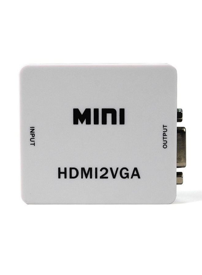 HDMI To VGA Mini Audio Video Converter White - Image 5