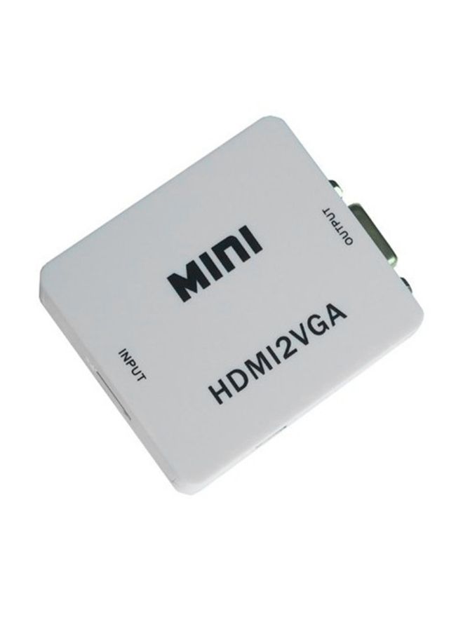 HDMI To VGA Mini Audio Video Converter White - Image 3
