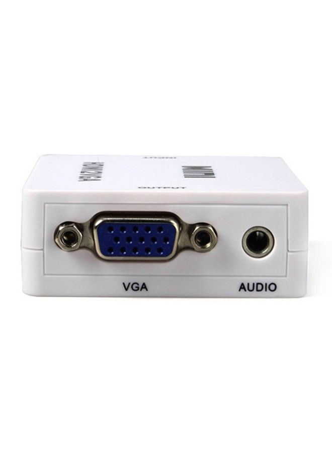 HDMI To VGA Mini Audio Video Converter White - Image 4