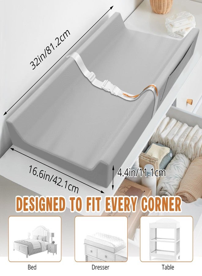 JVEOO Vegan Leather Baby Changing Pad, Waterproof & Wipeable Soft Diaper Changing Mat 32" x 16.6" Comfortable Infant Changing Station for Dresser & Table - Image 3