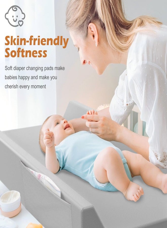 JVEOO Vegan Leather Baby Changing Pad, Waterproof & Wipeable Soft Diaper Changing Mat 32" x 16.6" Comfortable Infant Changing Station for Dresser & Table - Image 5