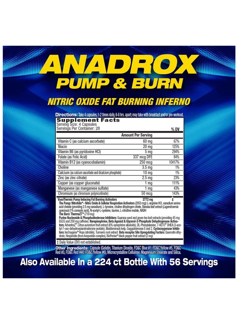 MHP, Anadrox, Pump & Burn, 112 Caps, 28 Servings - Image 3
