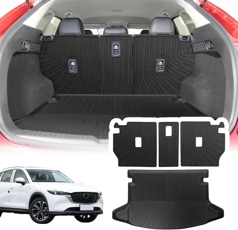 YEBOOCA يغبوكا بطانة الشحن لسيارة مازدا CX-5 2023-2024 - سجادة صندوق السيارة وغطاء مقعد الخلفي - Image 1
