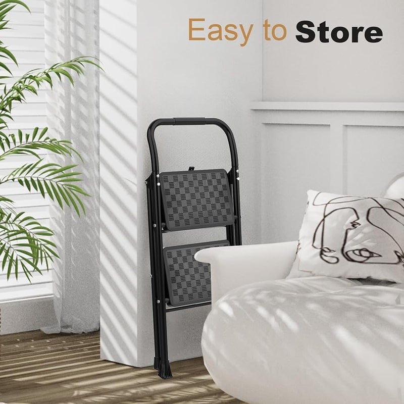 HBTower 2 Step Ladder, Step Stool for Adults,2 Step Ladder Folding Step Stool with Wide Anti-Slip Pedal Ergonomic Design - Image 5