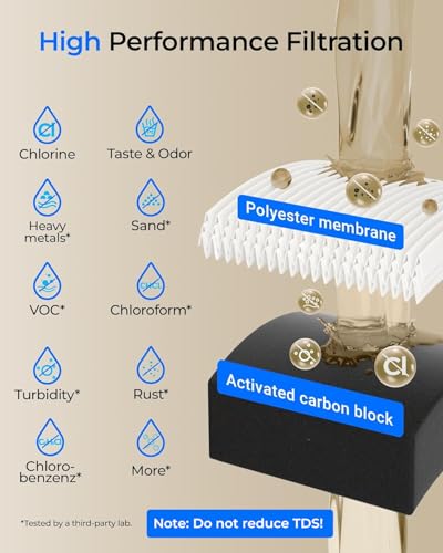 Waterdrop 10UB PRO Under Sink Water Filter, No Drilling Required, Time Reminder, with Brushed Nickel Faucet, Reduces Lead, Chlorine, Bad Taste & Odor, 11000 Gallons, Does not Lower TDS - Image 4