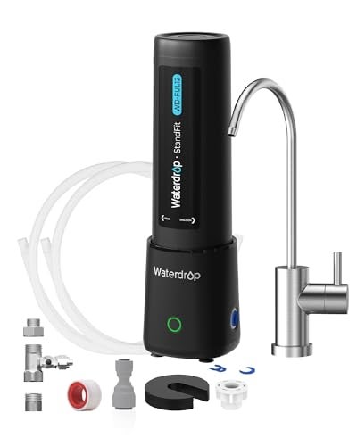 Waterdrop 10UB PRO Under Sink Water Filter, No Drilling Required, Time Reminder, with Brushed Nickel Faucet, Reduces Lead, Chlorine, Bad Taste & Odor, 11000 Gallons, Does not Lower TDS - Image 1