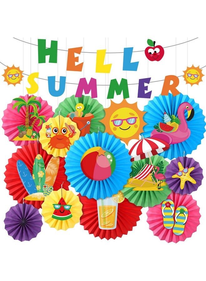 TaoBary تزيينات حفلة مرحبًا بالصيف مجموعة لافتات مرحبًا بالصيف زينة ورقية على شكل بطيخ وفلمنغو لأعياد الميلاد وحفلات الشاطئ والمكتب في هاواي - Image 1