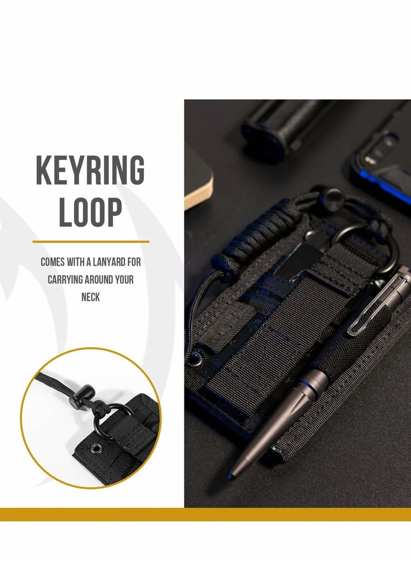 Excefore - Tactical ID Card Holder Hook Loop Patch Badge Detachable Quick Rip-Away with Key Ring and Adjustable Neck Lanyard - Image 1