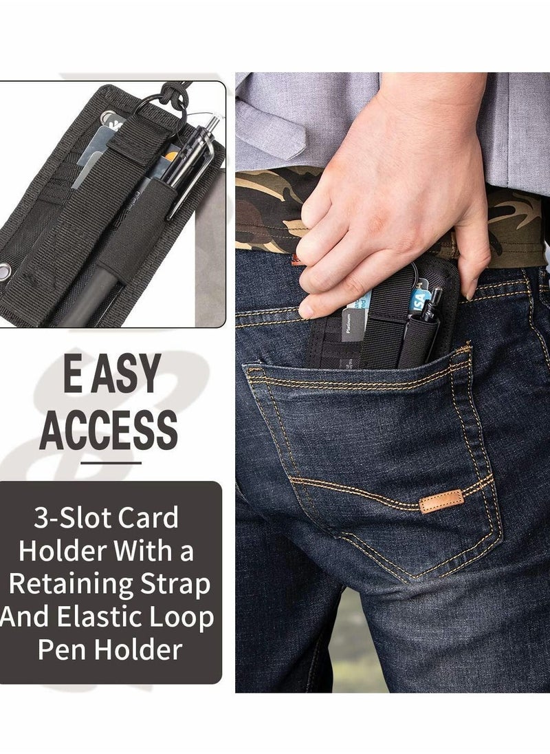 Excefore - Tactical ID Card Holder Hook Loop Patch Badge Detachable Quick Rip-Away with Key Ring and Adjustable Neck Lanyard - Image 1