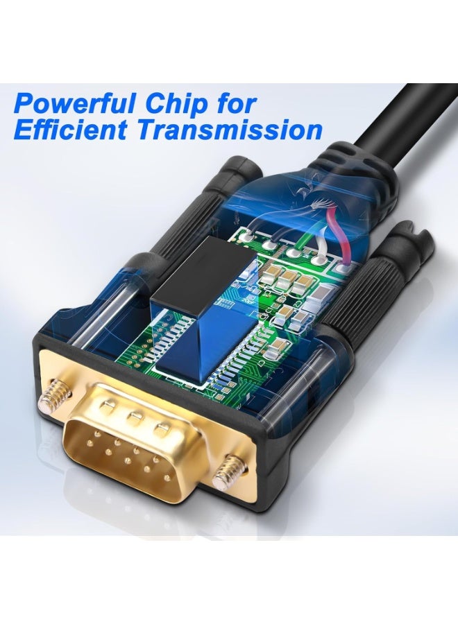 إيغويل USB نوع C إلى RS232 DB9 كابل محول سلسلي ذكر إلى ذكر محول سلك PL2303 شريحة مع DB9 أنثى إلى أنثى موصل المقابل ل Win11 / 10 / 8 / 8.1 / 7 / XP / Vista ، 1.5M ، 1 حزمة - Image 5