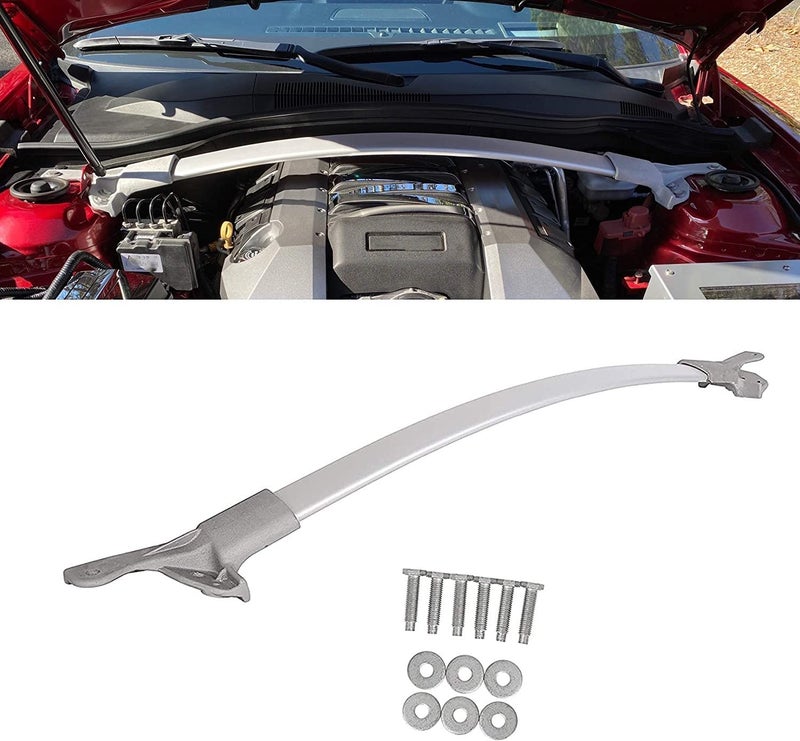 ECOTRIC Strut Tower Brace Kit Compatible with 20112015 Chevrolet Camaro V6 V8 SS 1LE Z28 Direct Replacement for 23120485 22756880 Aluminum Fender Cross Bar