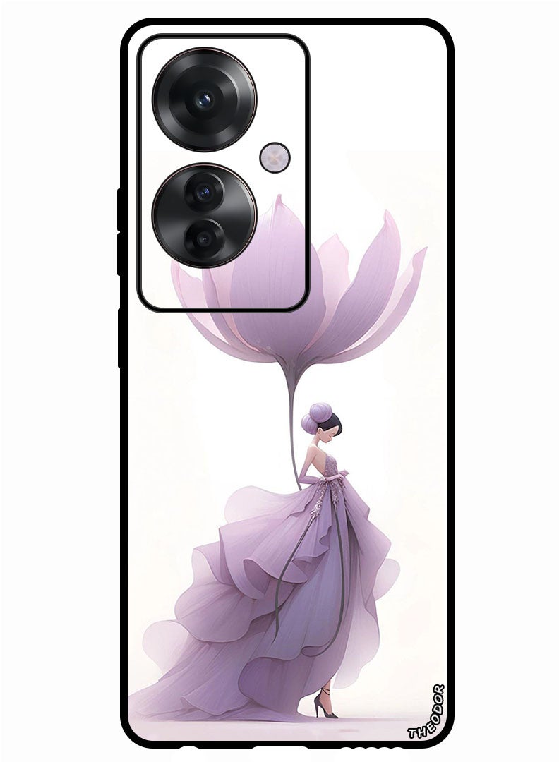 Theodor Protective Case Anti Scratch Shock Proof Bumper Cover For Oppo F25 Pro Women Flower - Image 1