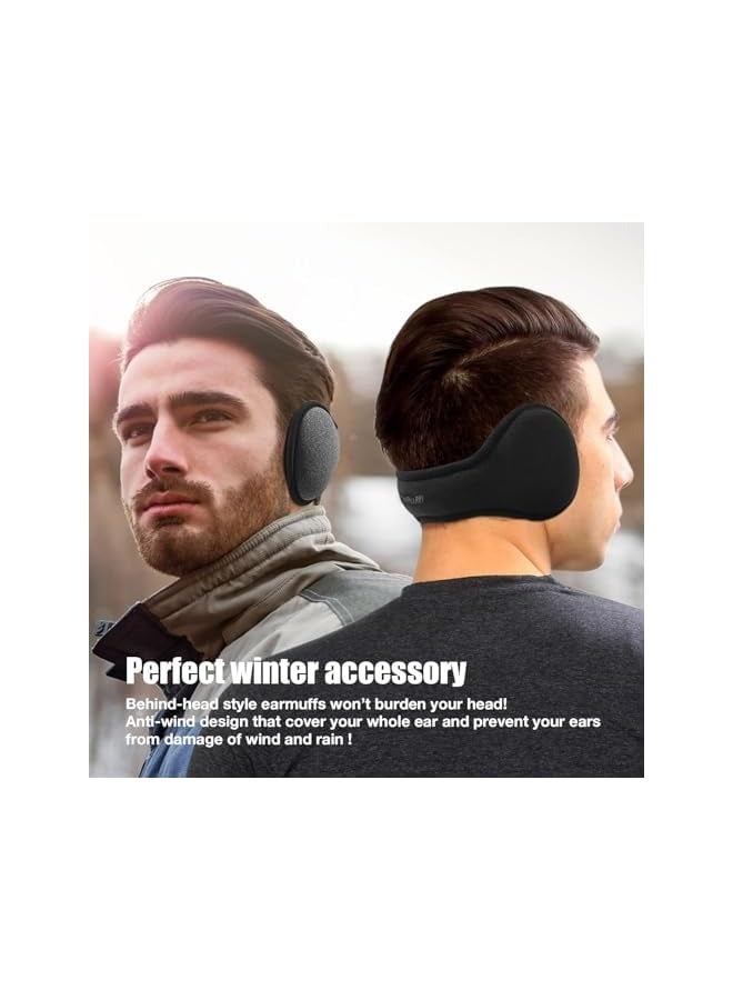 بروماس 3 قطع من أغطية الأذن للشتاء، غطاء أذن مقاوم للرياح خلف الرأس للنساء والرجال، تدفئة أذن حرارية قابلة للطي، غطاء أذن كامل ناعم للياقة البدنية، الجري، ركوب الدراجات، الرياضات الخارجية - متعدد الألوان - Image 4