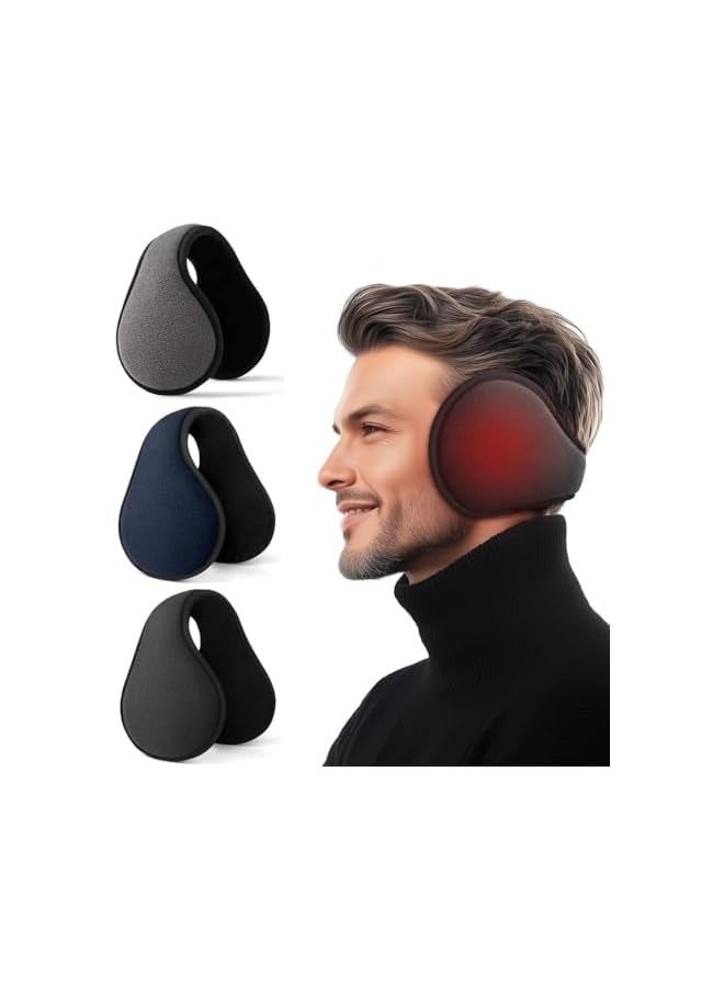 بروماس 3 قطع من أغطية الأذن للشتاء، غطاء أذن مقاوم للرياح خلف الرأس للنساء والرجال، تدفئة أذن حرارية قابلة للطي، غطاء أذن كامل ناعم للياقة البدنية، الجري، ركوب الدراجات، الرياضات الخارجية - متعدد الألوان - Image 1