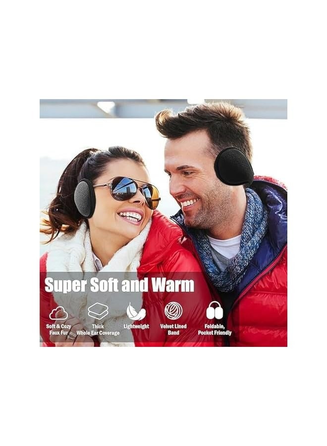 بروماس 3 قطع من أغطية الأذن للشتاء، غطاء أذن مقاوم للرياح خلف الرأس للنساء والرجال، تدفئة أذن حرارية قابلة للطي، غطاء أذن كامل ناعم للياقة البدنية، الجري، ركوب الدراجات، الرياضات الخارجية - متعدد الألوان - Image 2