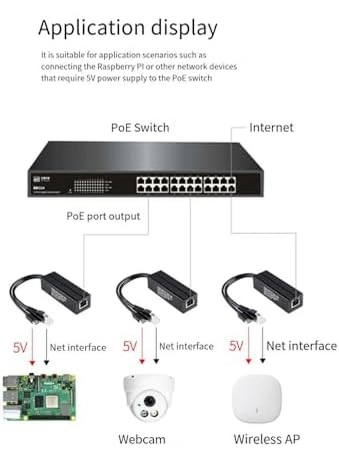 محول مقسم جيجابت إيثرنت 5 فولت 5 أمبير مخرج للكاميرا نقطة وصول هاتف VoIP - Image 5