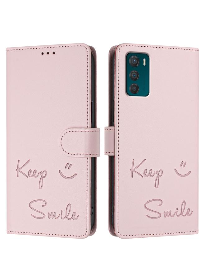 S-TOP Case For Motorola Moto G42 Smile Embossing RFID Leather Phone Case - Image 3