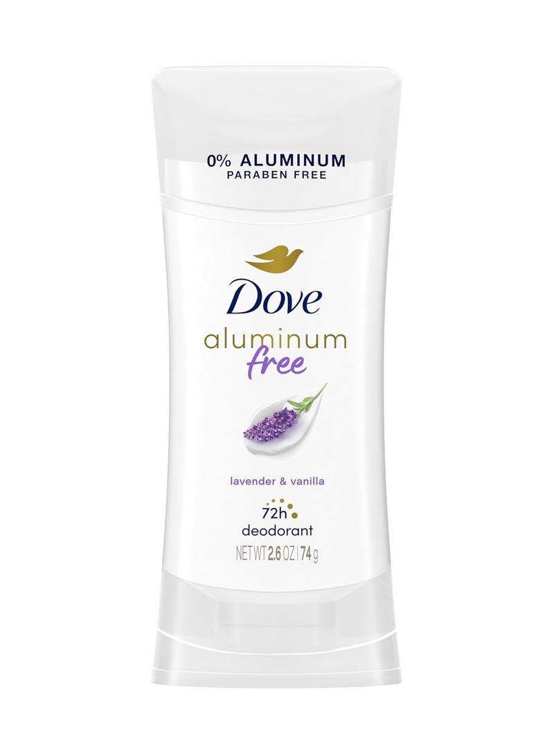 دوف مزيل عرق دوف خالٍ من الألومنيوم بنسبة 0%، مزيل عرق غير مهيج للعناية بالإبط، برائحة اللافندر والفانيليا، 2.6 أونصة