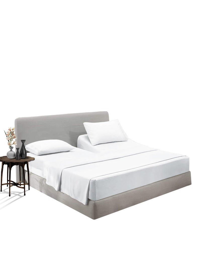 SGI bedding SGI bedding 36"" King Split Top Flex Head Sheet 100% Egyptian Cotton Sheet Set - 600 Thread Count Flex Top Sheet Adjustable Bed - 4 Piece Sheet Set 18"" Deep Pocket Sleep Number Bed - White Solid  - Image 1