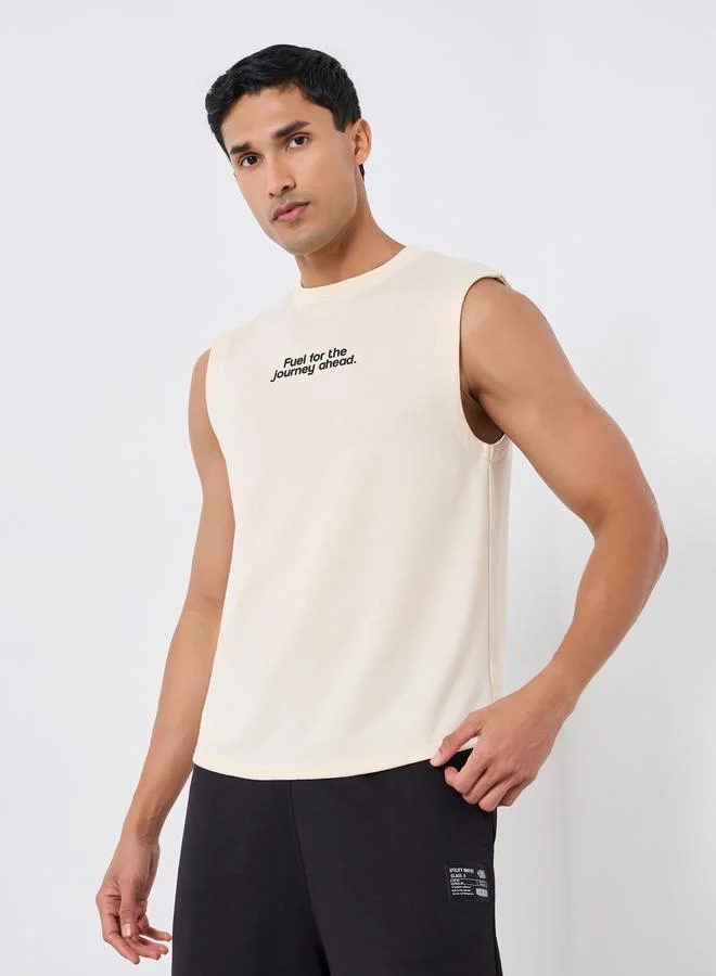 Styli Men Oversized Back Graphic Gym Tank