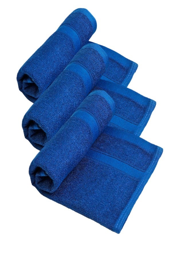 FUTURE'S ROOTS 100% Bamboo Face Towel for Women/Men/Newborn | 600 GSM Ultra-Soft, Anti-Odor & Hypoallergenic Towel for Sensitive Skin | Towel/Napkin/Hanky for Facewash/Gym | Pack of-3(Blue)