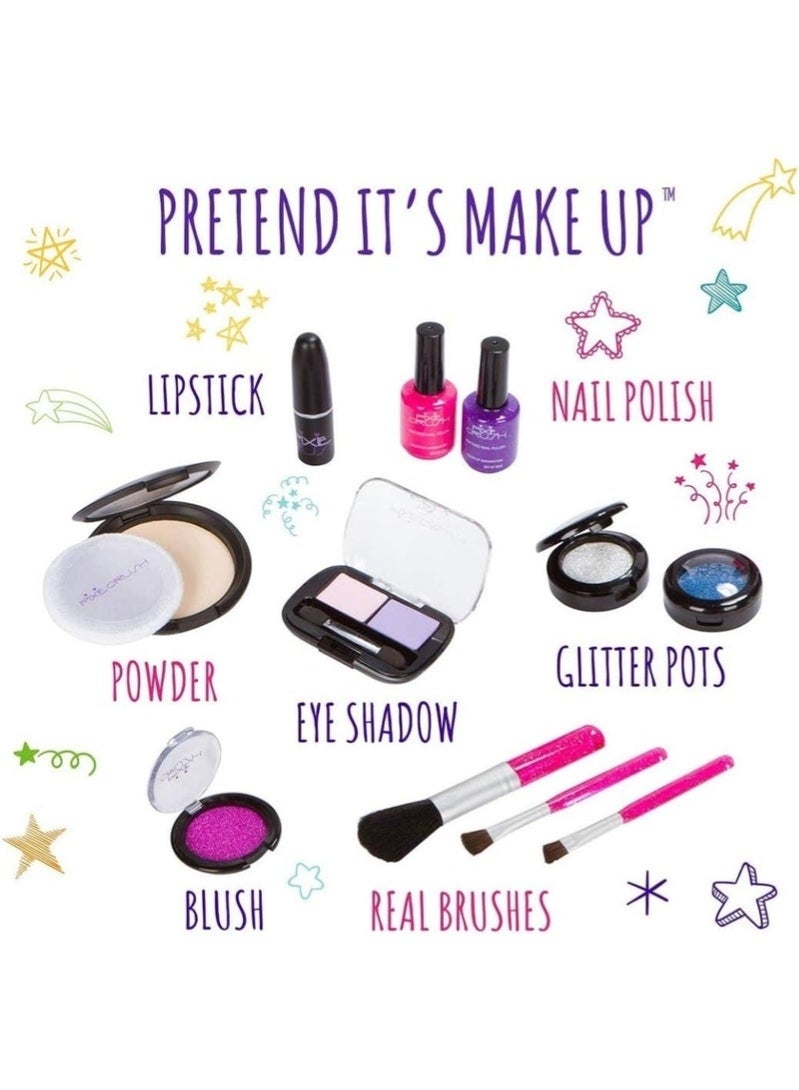 FEND Pretend Makeup Set for Kids Age 3+, Realistic Toy Cosmetic Kit with Brushes, Lipstick, Powder, Nail Polish & Eye Shadow | Non-Toxic Pretend Play Beauty Set for Girls | Safe Fake Makeup Toy Gift for Toddlers - Image 3
