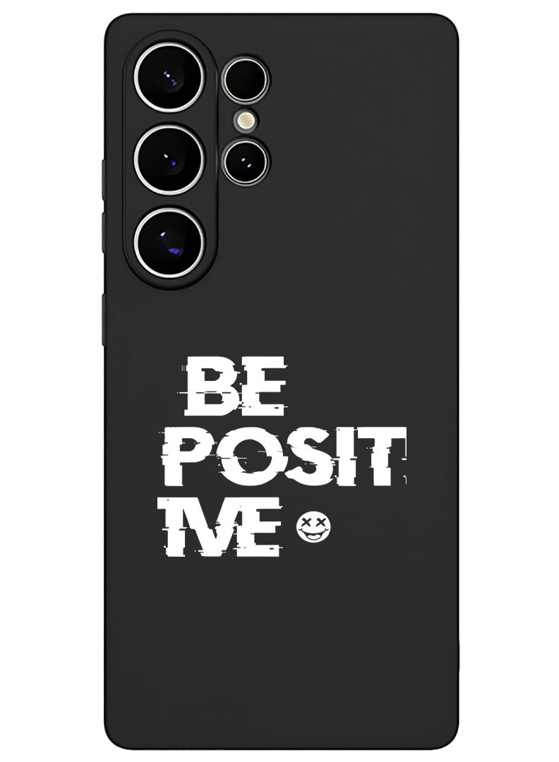 Theodor Protective Slim Fit Case Liquid Silicone Cover with Full Body Protection Anti-Scratch Shockproof Case For Samsung Galaxy S25 Ultra (Black) - be positive - White - Image 1