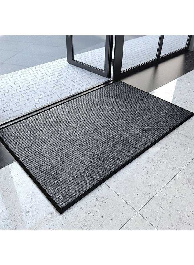 Front Door Mat Outdoor Indoor,Heavy Duty Non Slip Floor Mats with Rubber Backing,Durable Low Profile Dirt Trapper Doormat,Ultra Absorb Mud Easy Clean Front Doormat,Stain and Fade Resistant Washable Rug for Entryway,Patio,Garage,High Traffic Areas,40*60CM,Black