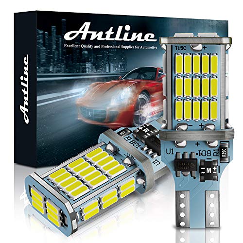 Antline Extremely Bright 921 912 906 T15 W16W LED Bulb White, CANBUS 48-SMD 4014 Chipsets 1300 Lumens LED Replacement for Car Backup Reverse Center High Mount Stop Light Bulbs(Pack of 2) - Image 1