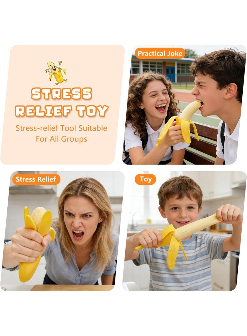 Meetion Realistic Banana Squishy – Soft Scented Stress Relief Toy with Slow Rising, It Measures 5.2 inches by 1.4 inches, Fun Sensory Squeeze Toy for Children, Great for Gifts and Party Prizes. - Image 4