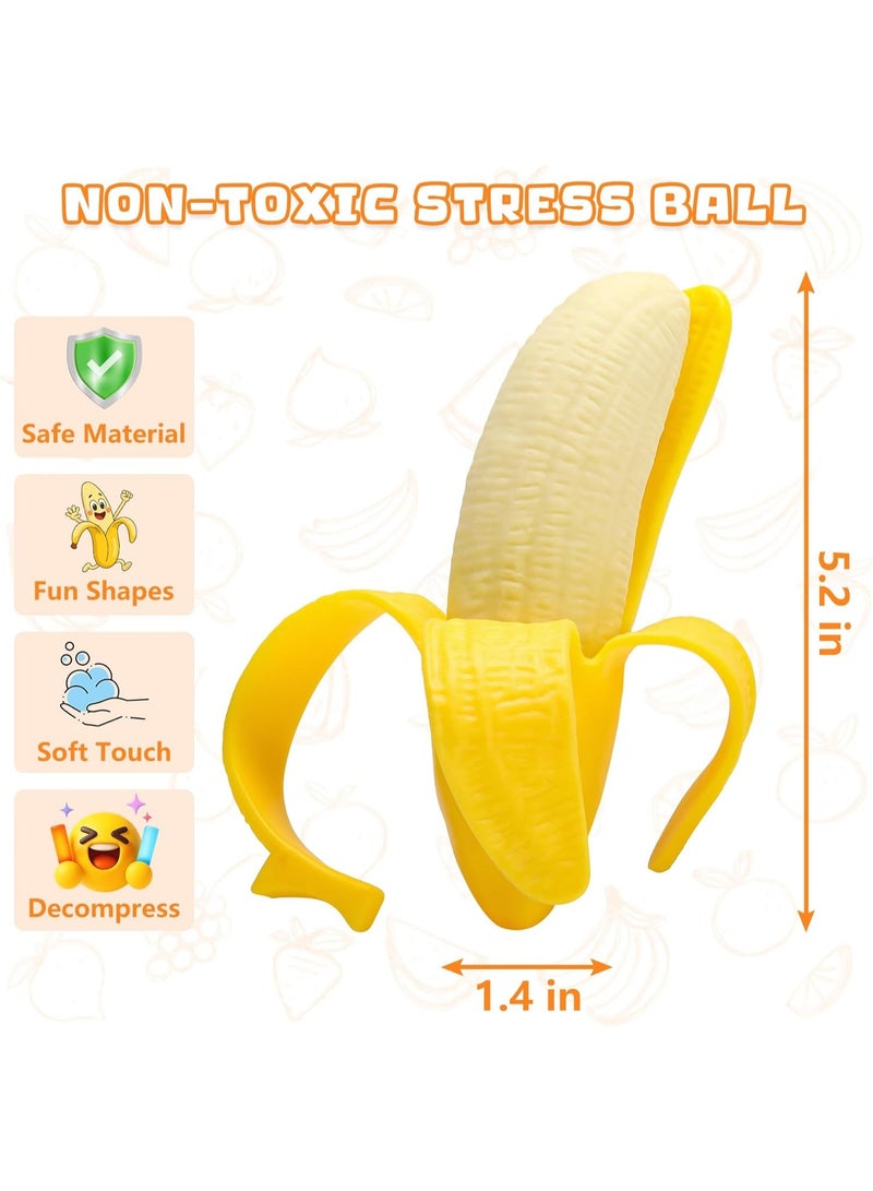 Meetion Realistic Banana Squishy – Soft Scented Stress Relief Toy with Slow Rising, It Measures 5.2 inches by 1.4 inches, Fun Sensory Squeeze Toy for Children, Great for Gifts and Party Prizes. - Image 5