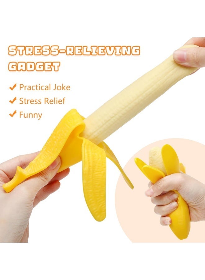 Meetion Realistic Banana Squishy – Soft Scented Stress Relief Toy with Slow Rising, It Measures 5.2 inches by 1.4 inches, Fun Sensory Squeeze Toy for Children, Great for Gifts and Party Prizes. - Image 2